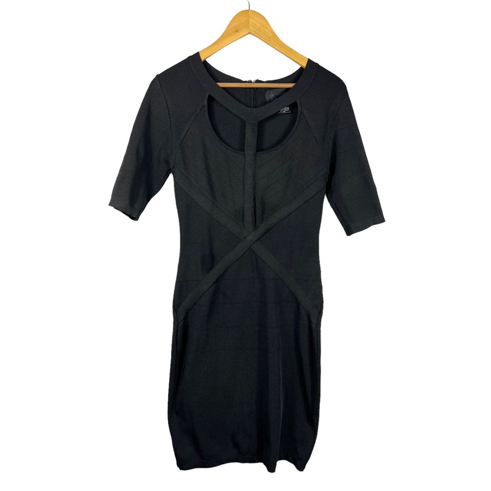 Kardashian Kollection Black Bodycon Bandage Cutout Dress Size M